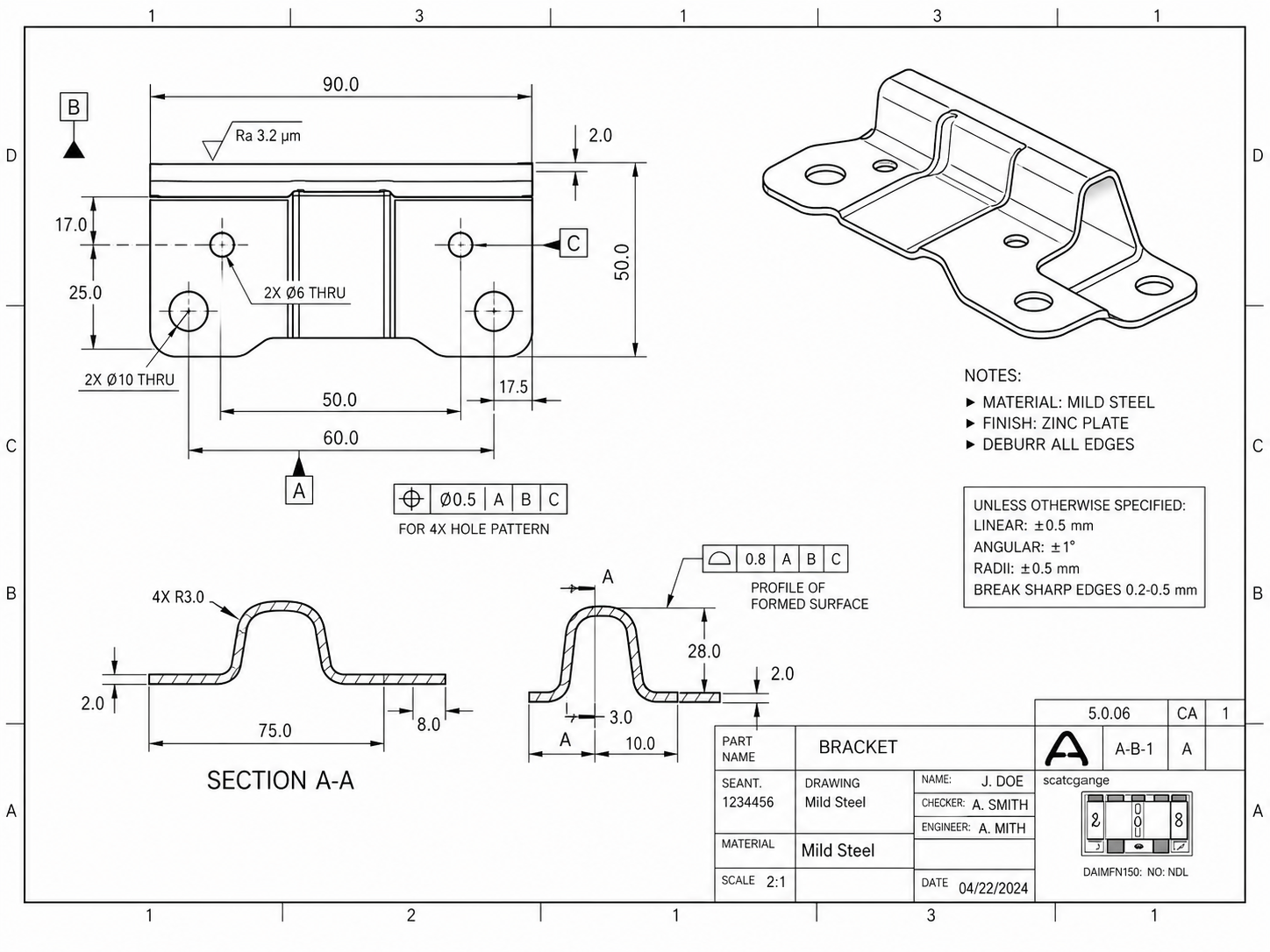 Bracket drawing search input example